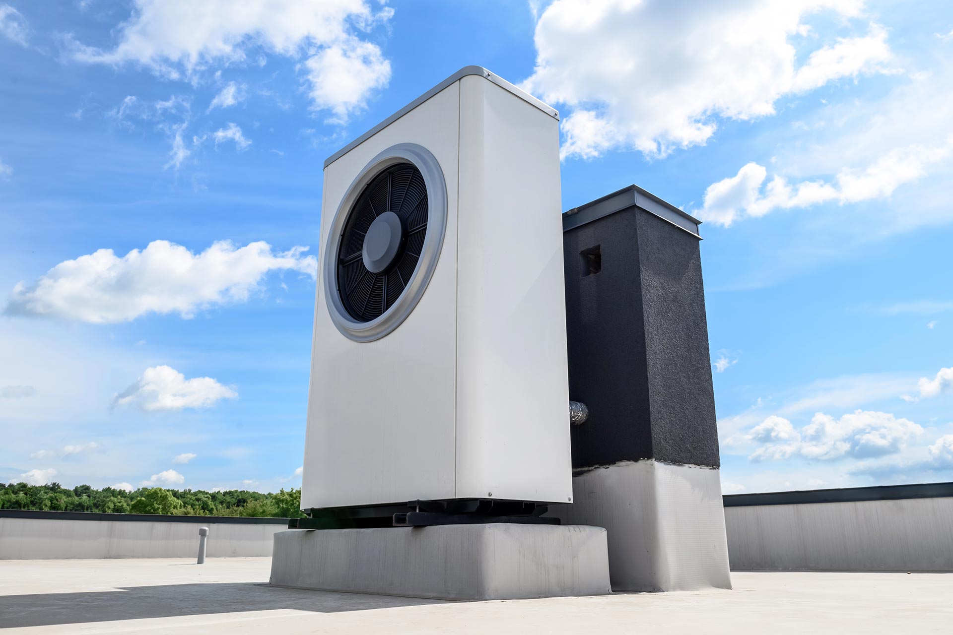 HVAC system on top of roof